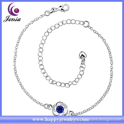 New model design cheap anklet 925 silver plated wholesale price fancy anklet (CA035-D)